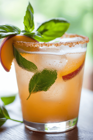 Perfect Peach Basil Mocktail